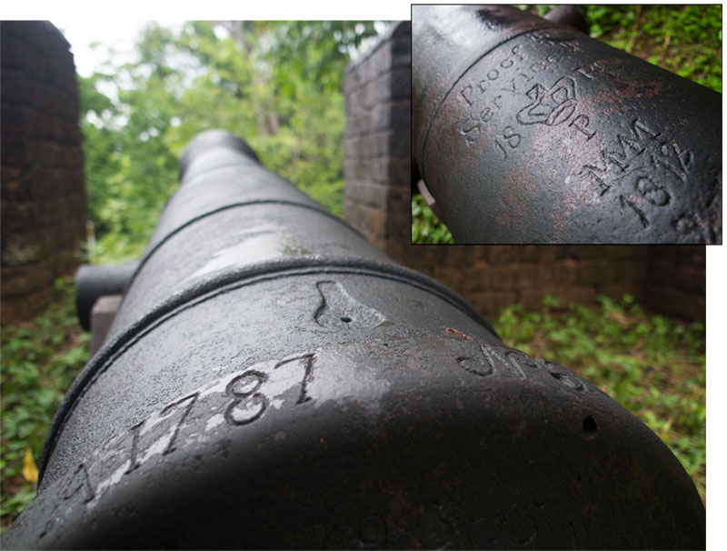 British cannon at Noen Wong Fort at Khai Nern Wong, just outside of Chanthaburi. It was here that Taksin marshalled his forces prior to running the Burmese invaders out of Thailand. Photo: Richard W. Hughes
