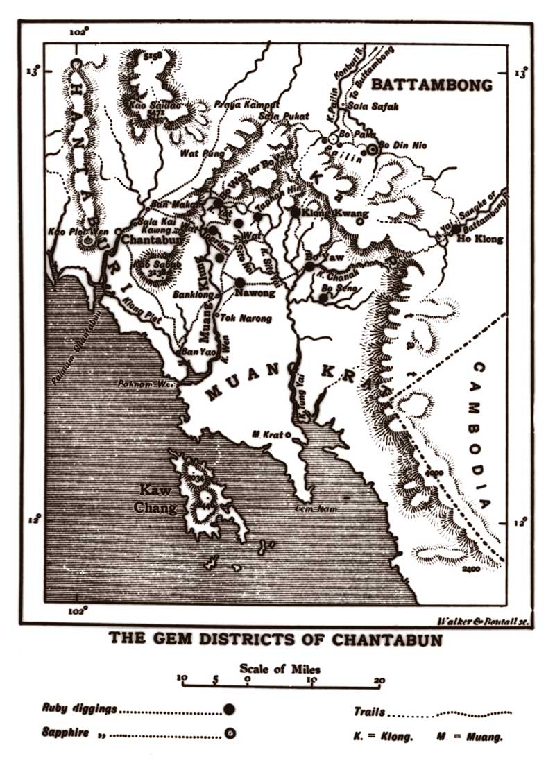 Map of Chantabun (Chanthaburi). From Smyth (1898) Five Years in Siam—From 1891 to 1896.