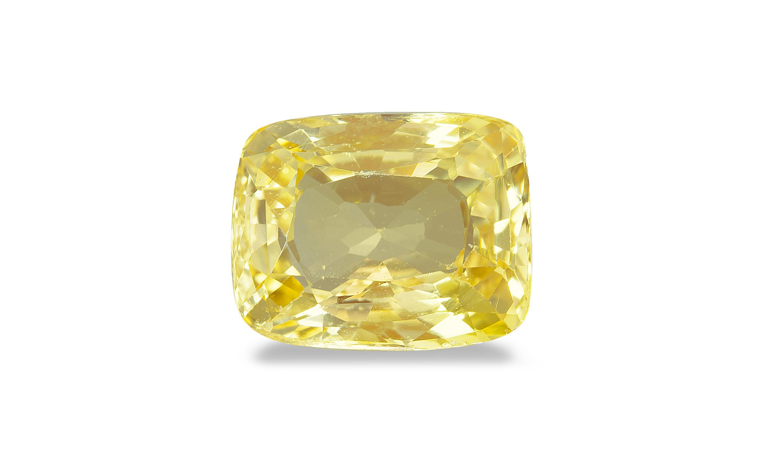 Figure 1. The 4+-carat yellow stone that is the subject of this report. Photo: Maitree Petchloun
