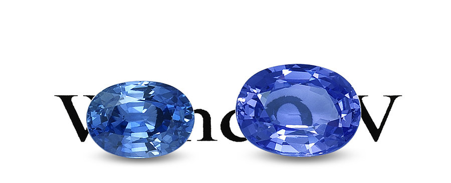 Differences between brilliant (left) and shallow (right) gems are vividly revealed above, with the stone on the right showing an obvious window. Just because a gem is shallow does not mean it is poorly cut. The job of the cutter is to return the most expensive stone possible, not necessarily the most beautiful. At times that means saving weight. The lapidary faces a constant battle between weight and beauty. Photo: Wimon Manorotkul