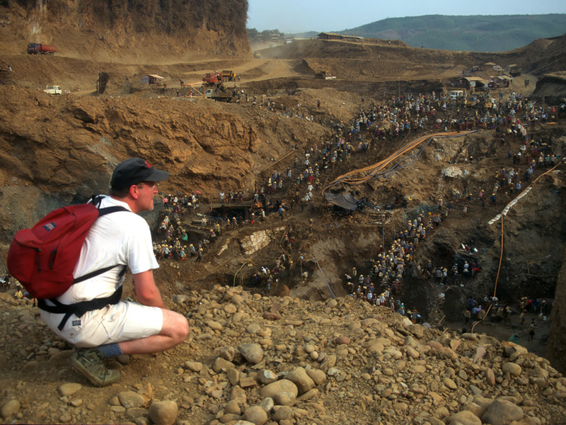 Building the pyramids Over 10,000 miners snake up the hillside at Hpakangyi.