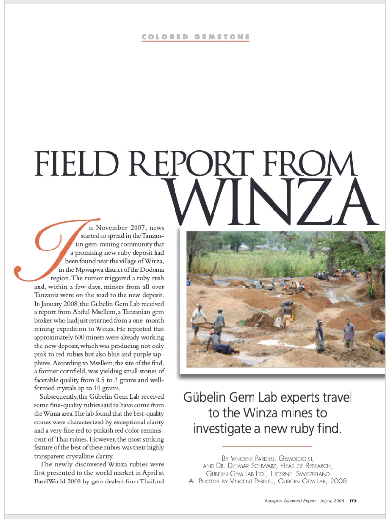 Field report from Winza