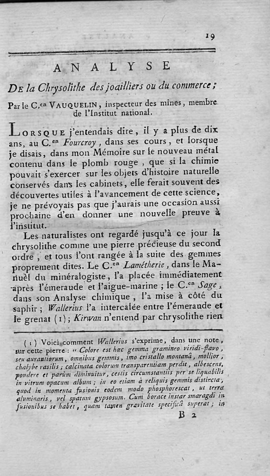Du Béril de Saxe, dans lequel M. Tromsdorf a annoncé l'existence d'une terre nouvelle qu'il a nommée Agustine