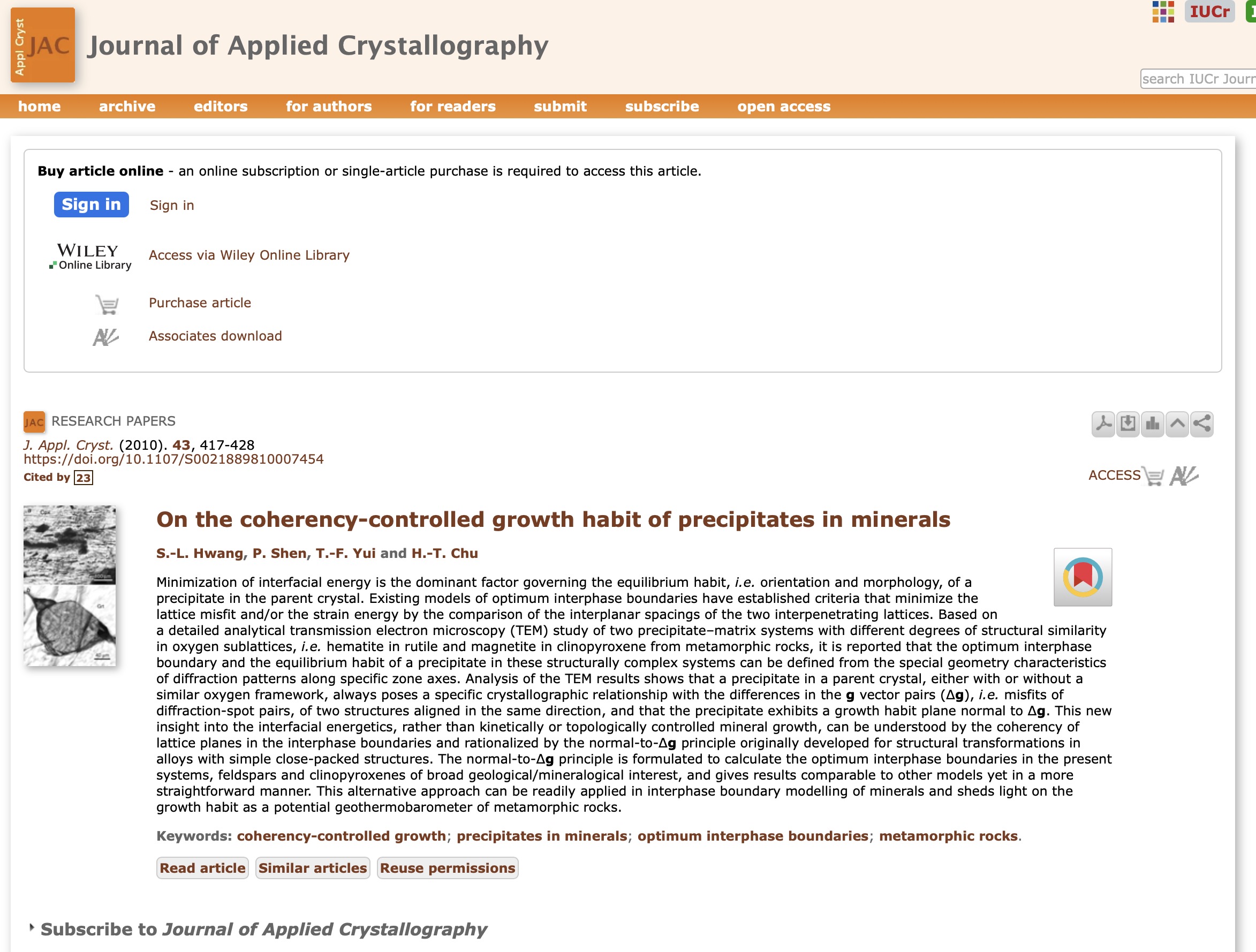 On the coherency-controlled growth habit of precipitates in minerals