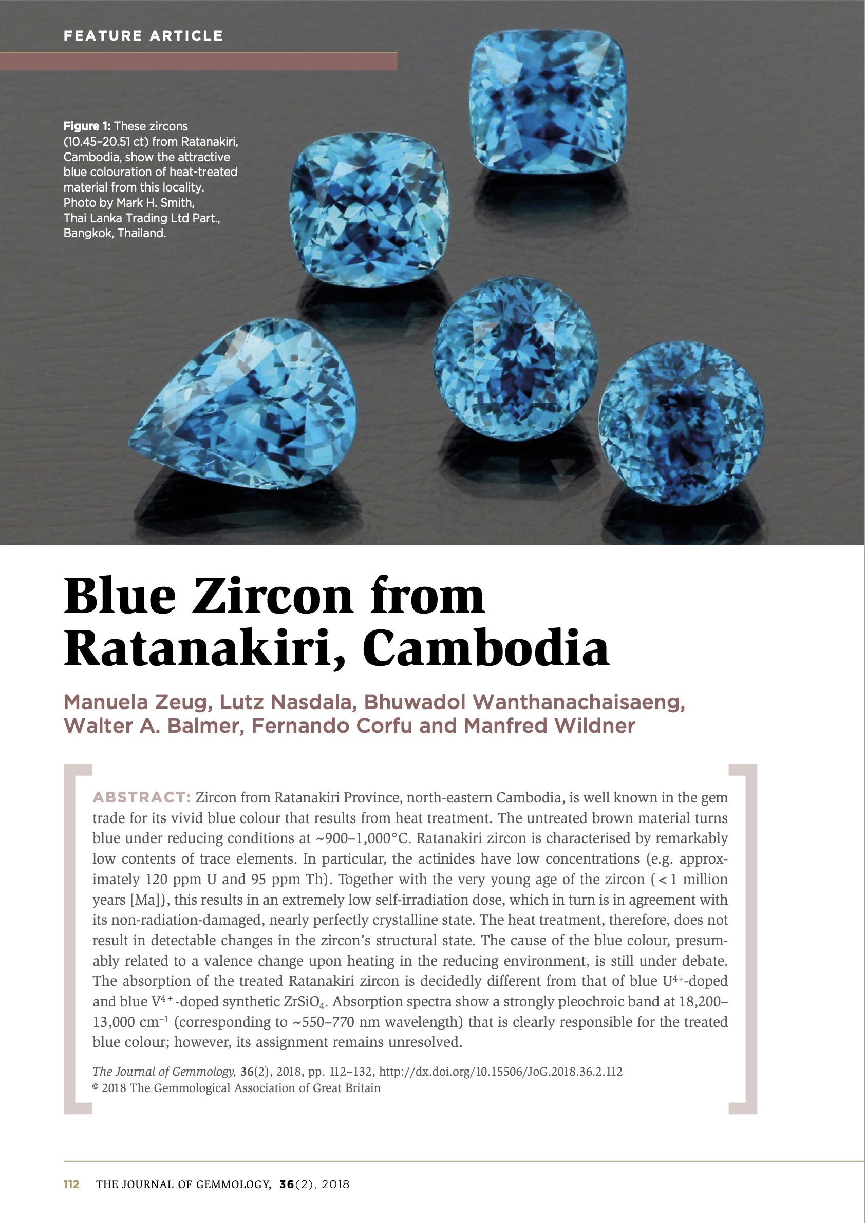 Blue zircon from Ratanakiri, Cambodia