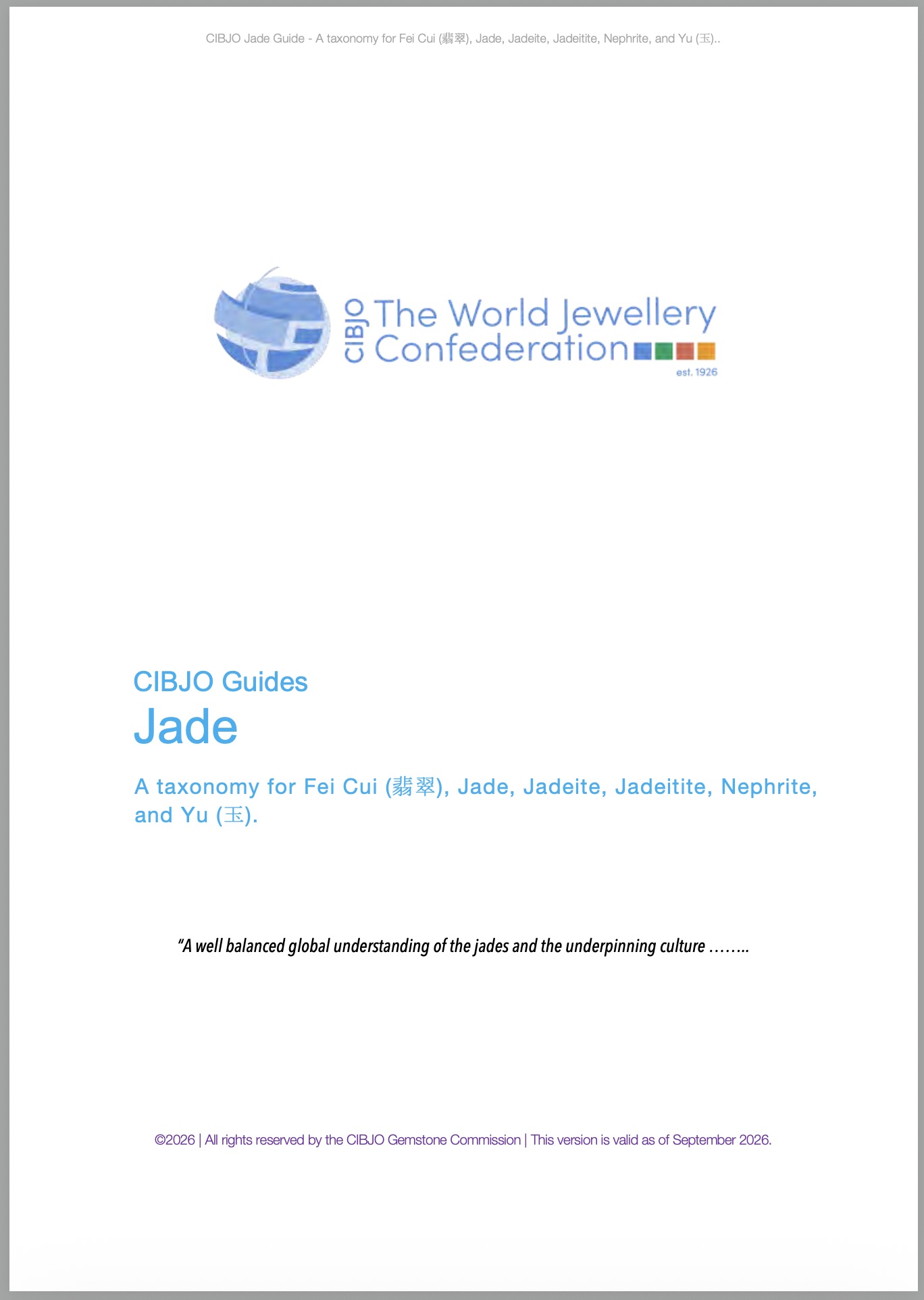 Jade: A Taxonomy for Fei Cui (翡翠), Jade, Jadeite, Jadeitite, Nephrite, and Yu (玉)
