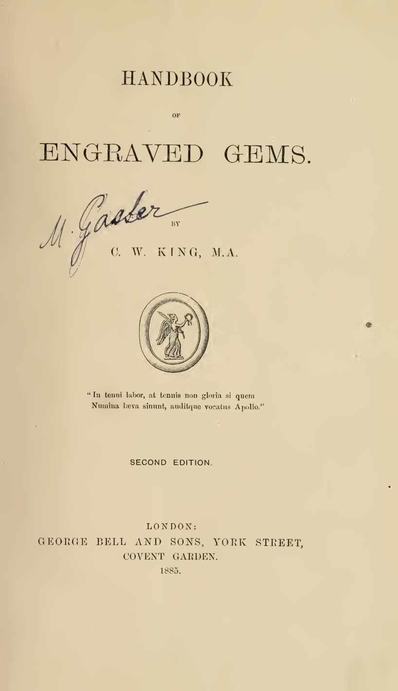 Handbook of Engraved Gems