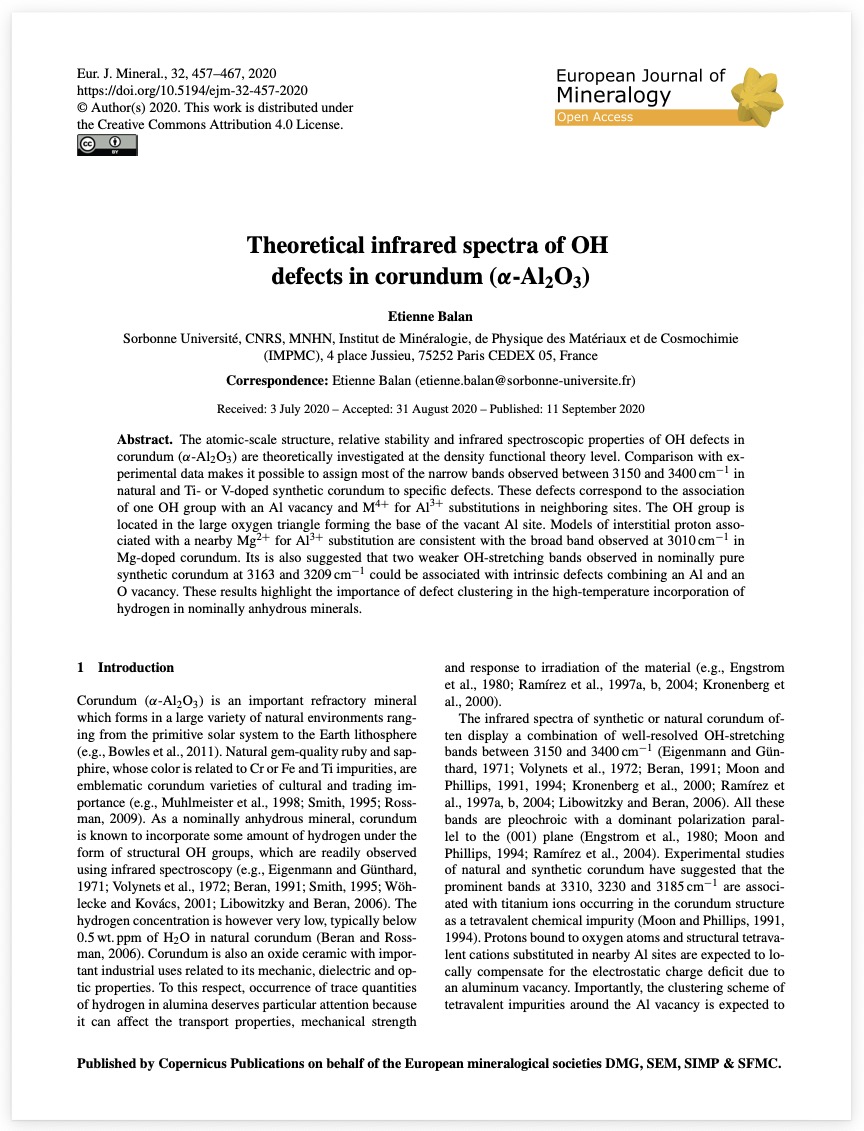 Theoretical infrared spectra of OH defects in corundum (α-Al₂O₃)