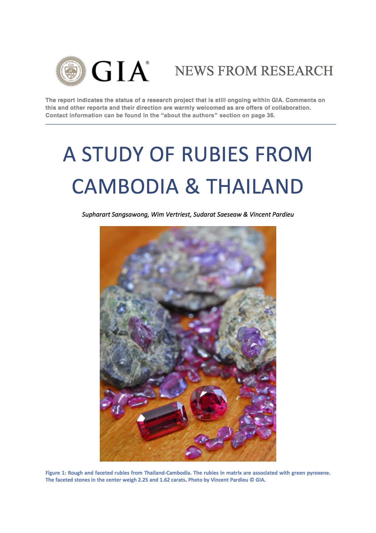 A Study of Rubies from Cambodia & Thailand