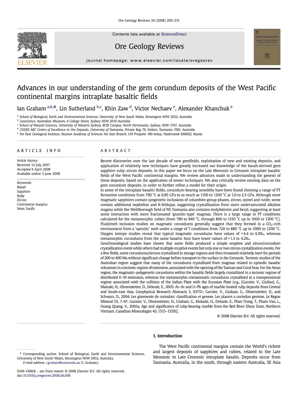 Advances in our understanding of the gem corundum deposits of the West Pacific continental margins intraplate basaltic fields