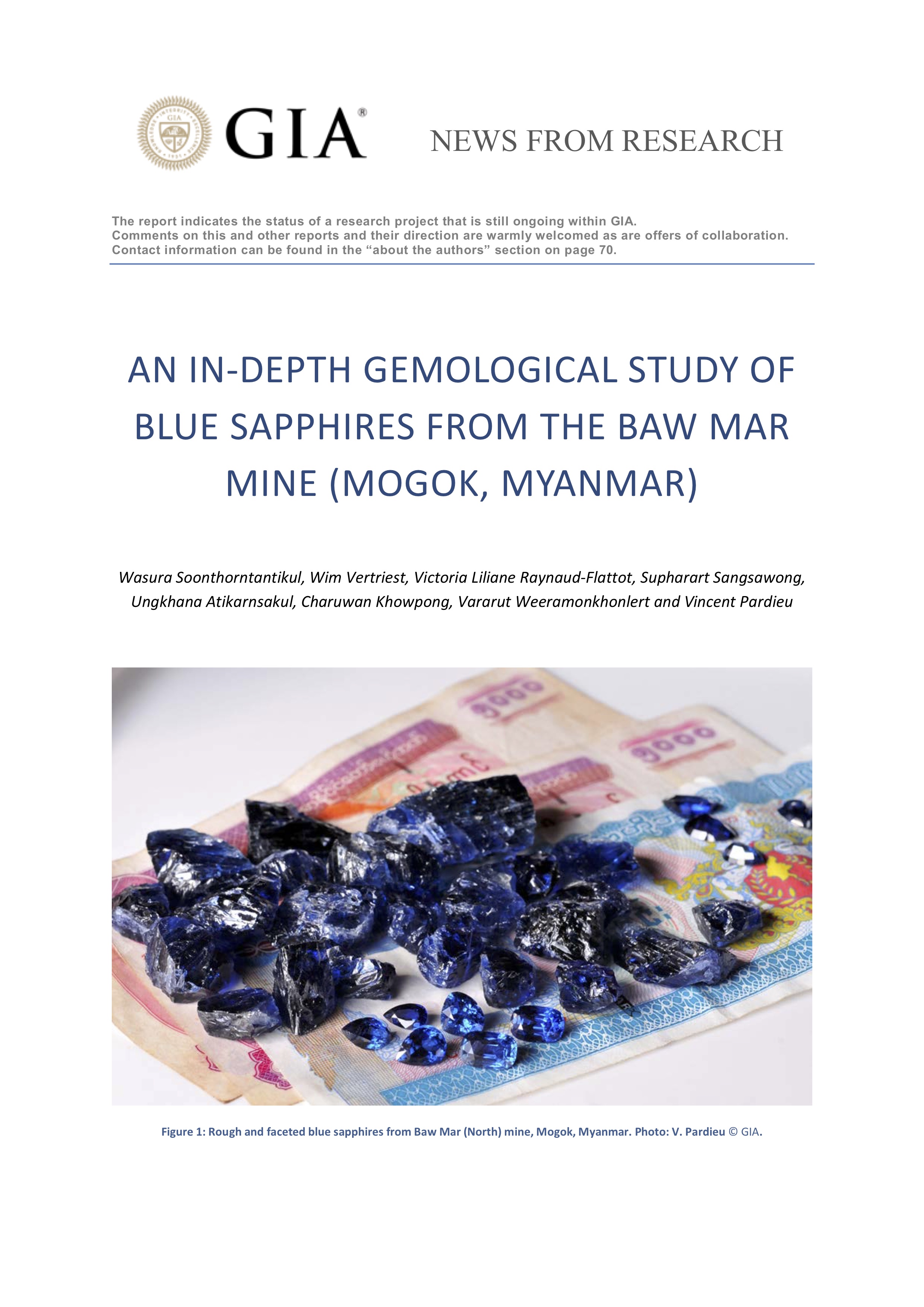 An in-depth gemological study of blue sapphires from the Baw Mar mine (Mogok, Myanmar)
