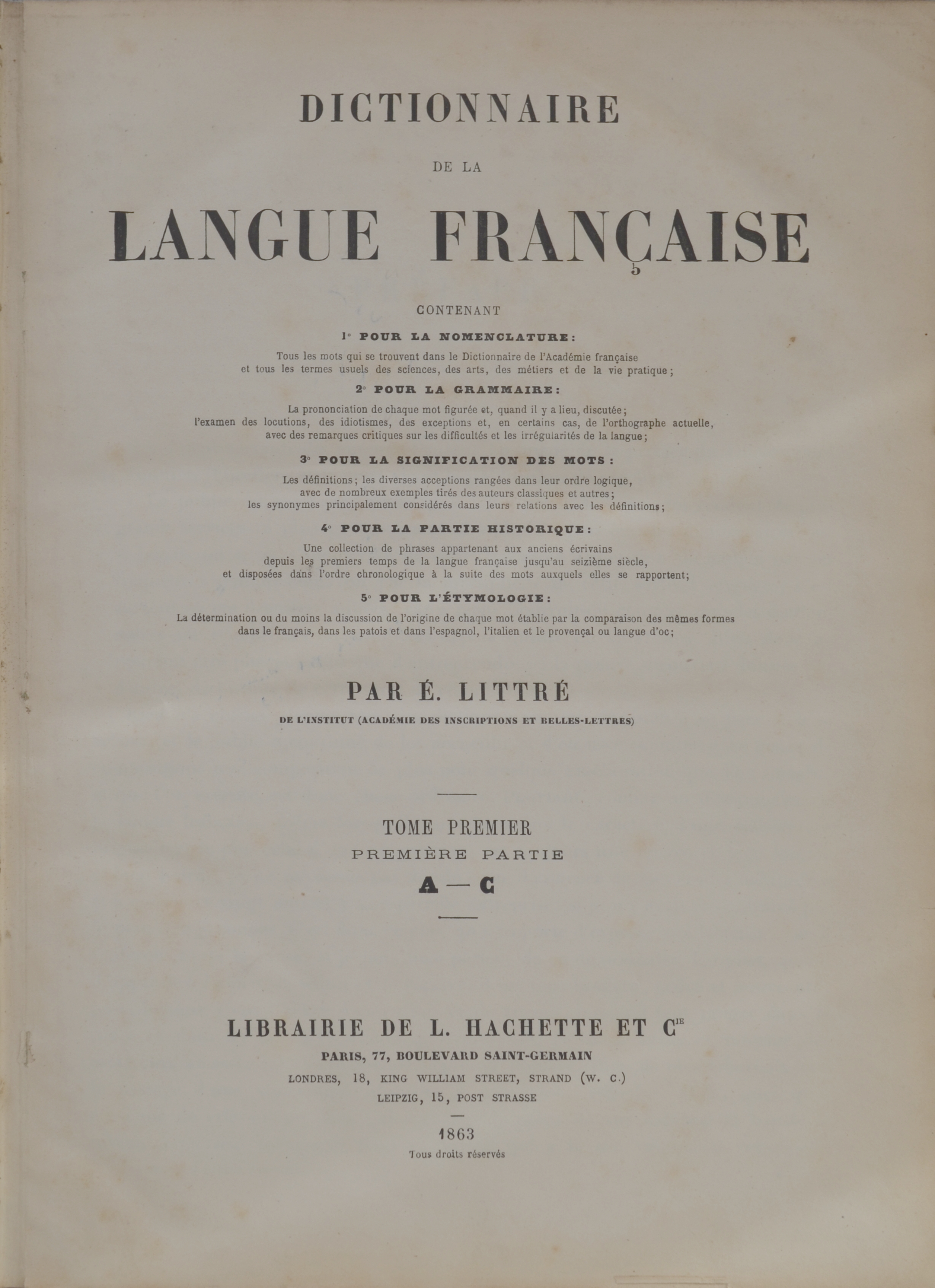 Dictionnaire de la Langue Française