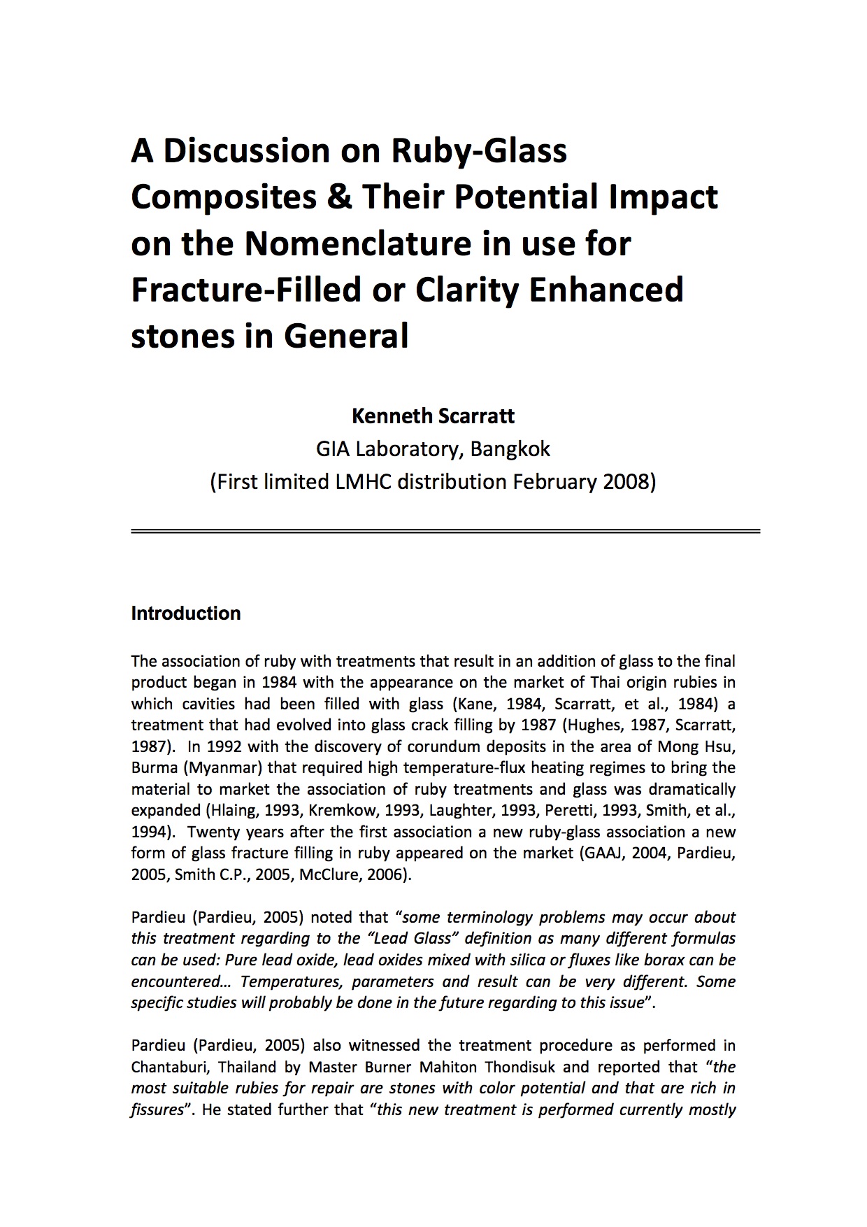 A Discussion on Ruby-Glass Composites & Their Potential Impact on the Nomenclature in use for Fracture‐Filled or Clarity Enhanced stones in General