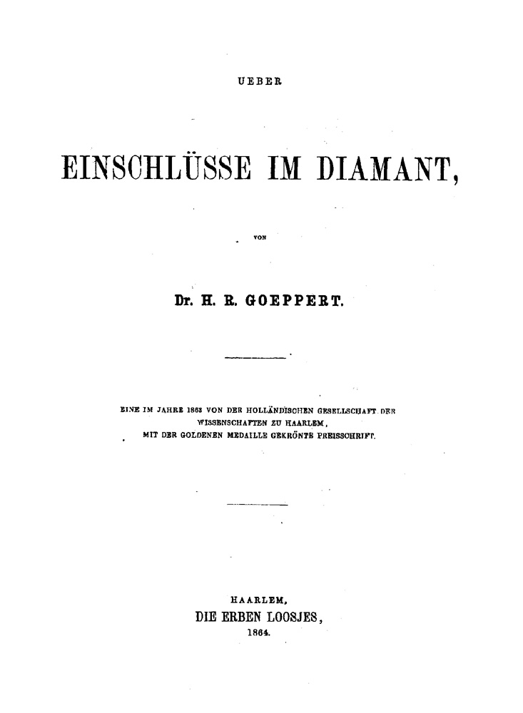 Ueber Einschlüsse im Diamant