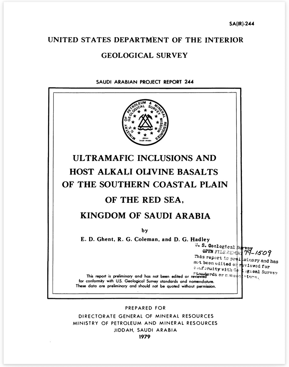 Ultramafic inclusions and host alkali olivine basalts of the sourthern coastal plain of the Red Sea, Saudi Arabia