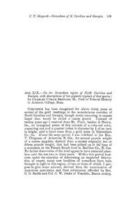 On the corundum region of North Carolina and Georgia, with descriptions of two gigantic crystals of that species