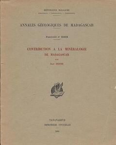 Contribution a la minéralogie de Madagascar