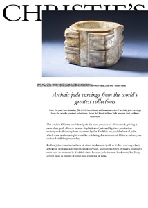 Archaic jade carvings from the world’s greatest collections