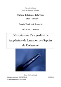 Détermination d’un gradient de température de formation des Saphirs du Cachemire