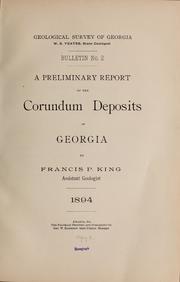 A preliminary report on the corundum deposits of Georgia