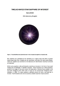 Twelve-rayed star sapphire of interest