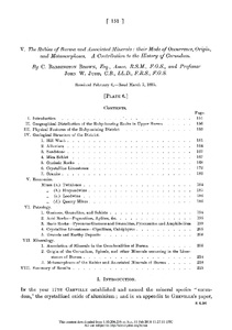 The rubies of Burma and associated minerals; their mode of occurrence, origin and metamorphoses: A contribution to the history of corundum