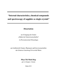 Internal Characteristics, Chemical Compounds and Spectroscopy of Sapphire as Single Crystals