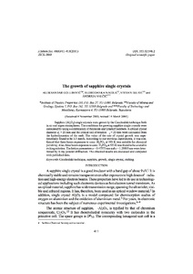 The growth of sapphire single crystals