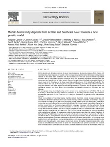 Marble-hosted ruby deposits from Central and Southeast Asia: Towards a new genetic model