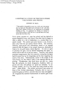 A historical study of precious stone valuation and prices