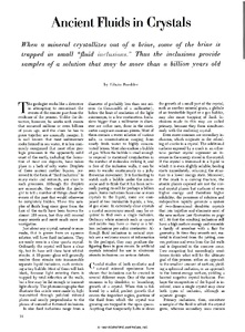 Ancient fluids in crystals