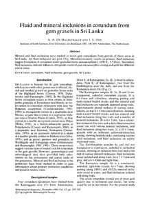 Fluid and mineral inclusions in corundum from gem gravels in Sri Lanka