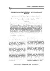 Characteristics of faceted-quality ruby from Longido, Tanzania