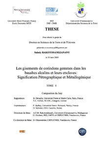 Les gisements de corindons gemmes dans les basaltes alcalins et leurs enclaves: Signification Pétrographique et Métallogénique