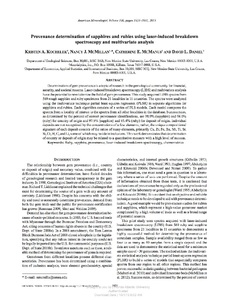 Provenance determination of sapphires and rubies using laser-induced breakdown spectroscopy and multivariate analysis