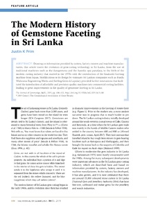 The modern history of gemstone faceting in Sri Lanka