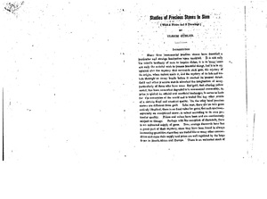Studies of precious stones in Siam