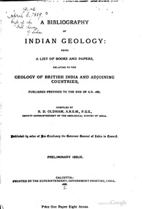 A Bibliography of Indian Geology