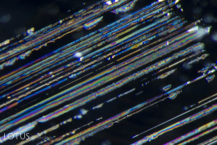Iridescent needles within a sapphire from Tanzania’s Umba Valley.